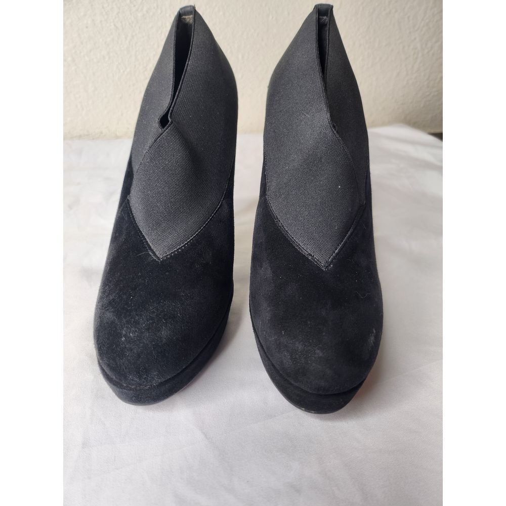 Stuart Weitzman suede Elastic Platform Heel Ankle Boots Booties Size 7